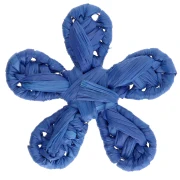 Pendente a forma di fiore in rafia da 31 mm - Blu reale x1