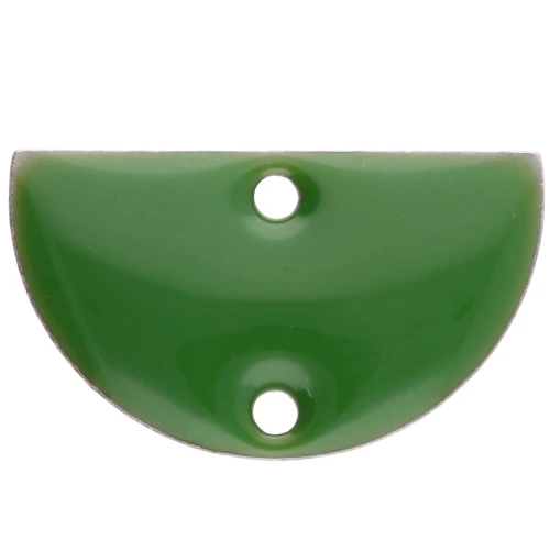 Divisori in metallo - mezzaluna - 2 fori in resina epossidica 10x17 mm - Verde x6