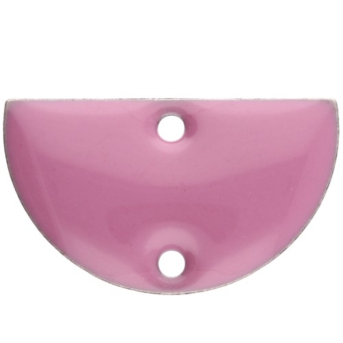 Divisori in metallo - mezza luna - 2 fori in resina epossidica 10x17 mm - Lilla x6