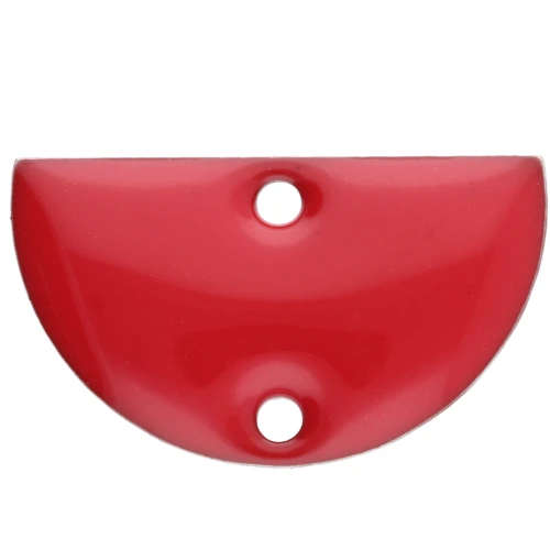 Divisori in metallo - mezzaluna 2 fori in resina epossidica 10x17 mm Rosso brillante x6