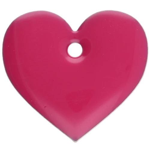Cuori in metallo e resina epossidica 12x13 mm - Rosa fluorescente x6