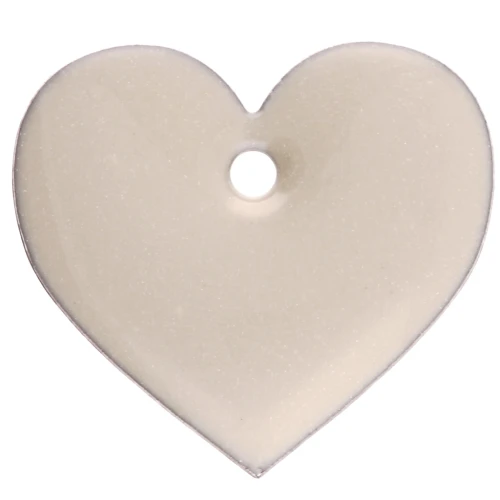 Cuori in metallo e resina epossidica 12x13 mm - Crema x6
