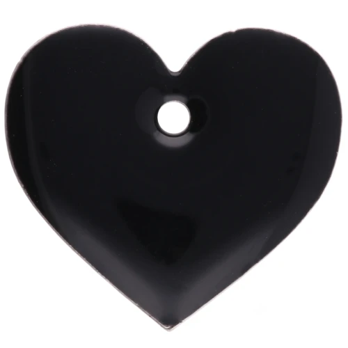 Cuori in metallo e resina epossidica 12x13 mm - Nero x6