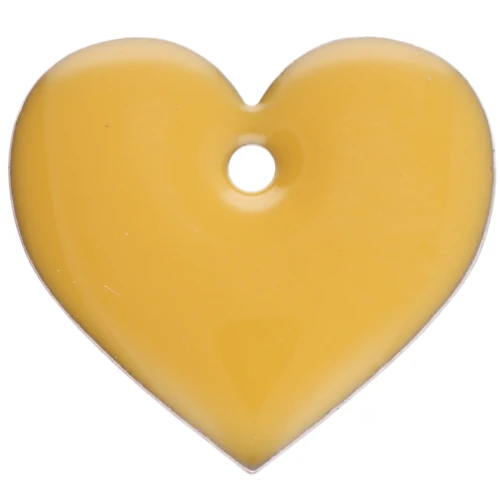 Cuori in metallo e resina epossidica 12x13 mm - Giallo x6