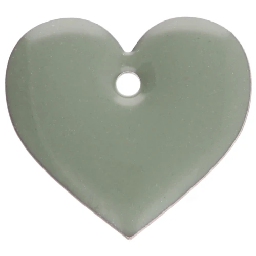 Cuori in metallo e resina epossidica 12x13 mm - Verde giada x6