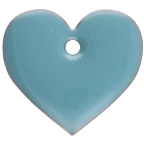 Cuori in metallo e resina epossidica 12x13 mm - Azzurro x6