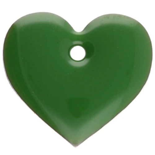 Cuori in metallo e resina epossidica 12x13 mm - Verde x6
