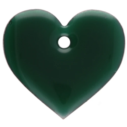 Cuori in metallo e resina epossidica 12x13 mm - Verde abete x6