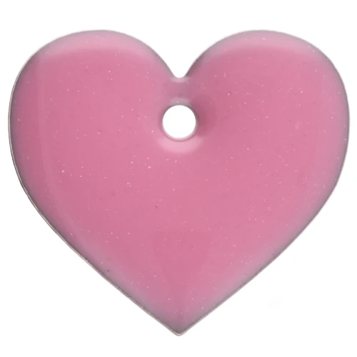 Cuori in metallo e resina epossidica 12x13 mm - Rosa x6