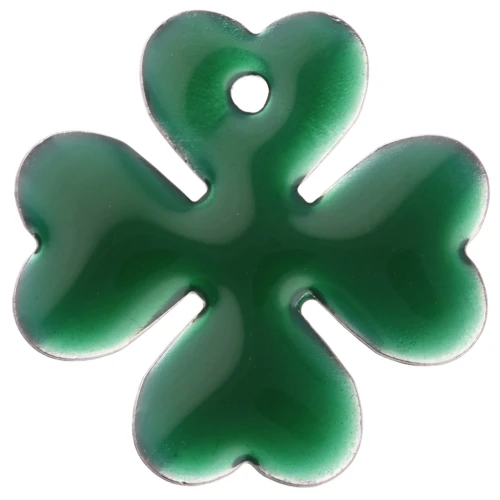 Paillettes a quadrifoglio in metallo e resina epossidica 16 mm - Verde abete x4