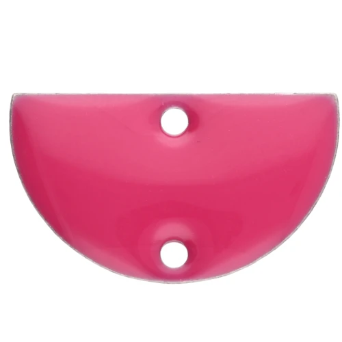 Divisori in metallo - mezzaluna - 2 fori in resina epossidica 10x17mm Rosa fluorescente x6