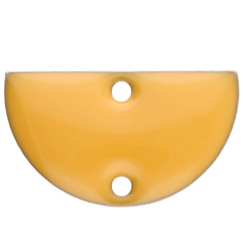 Divisori in metallo - mezzaluna - 2 fori in resina epossidica 10x17 mm - Giallo x6