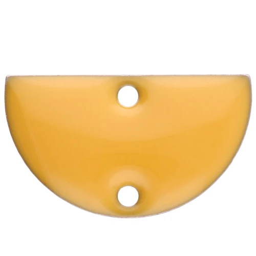 Divisori in metallo - mezzaluna - 2 fori in resina epossidica 10x17 mm - Giallo x6