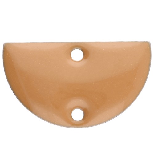 Divisori in metallo - mezza luna - 2 fori in resina epossidica 10x17 mm Cannella x6