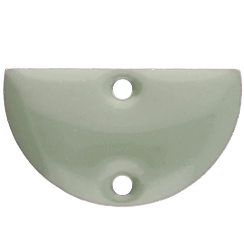 Divisori in metallo - mezzaluna 2 fori resina epossidica 10x17 mm Verde giada x6