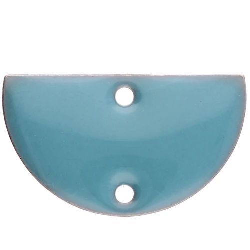 Divisori in metallo - mezzaluna 2 fori resina epossidica 10x17 mm Azzurro x6