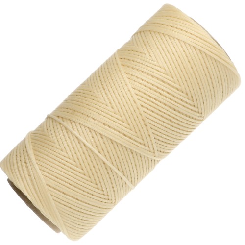 Bobina di filo piatto cerato Linhasita per macramè 1,4 mm - Giallo chiaro (1) x 167 m