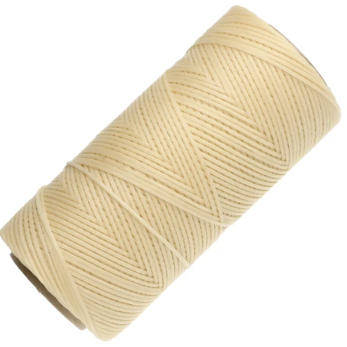 Bobina di filo piatto cerato Linhasita per macramè 1,4 mm - Giallo chiaro (1) x 167 m