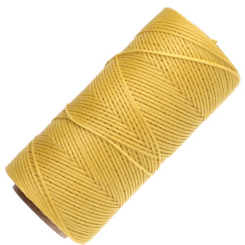 Bobina di filo piatto cerato Linhasita per macramè 1,4 mm - Giallo (37) x 167 m