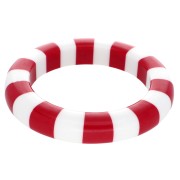 Bracciale in resina opaca di 66 mm di spessore - Bianco - Rosso x1