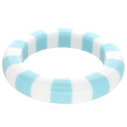 Bianco - Bracciale in resina opaca di 66 mm di spessore - Bianco - Azzurro x1 Bracciale in resina opaca di 66 mm di spessore - Bianco - Azzurro x1