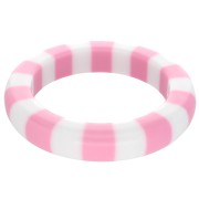 Bracciale a giro spesso 64 mm in resina opaca - Bianco - Rosa x1