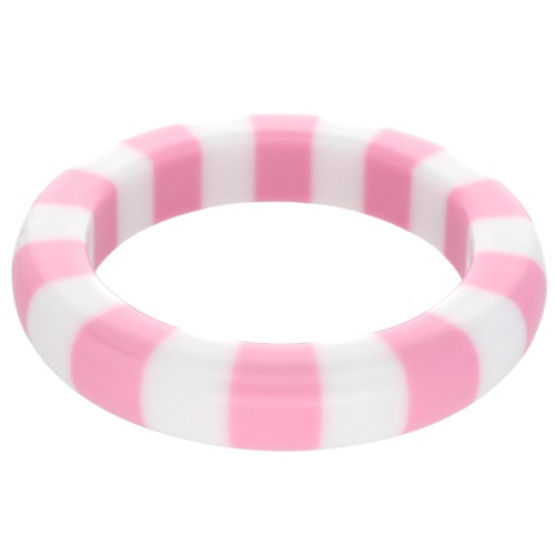 Bracciale a giro spesso 64 mm in resina opaca - Bianco - Rosa x1