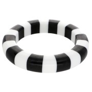 Bianco - Bracciale in resina opaca di 66 mm di spessore - Bianco - Nero x1 Bracciale in resina opaca di 66 mm di spessore - Bianco - Nero x1