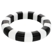 Bracciale in resina opaca di 66 mm di spessore - Bianco - Nero x1