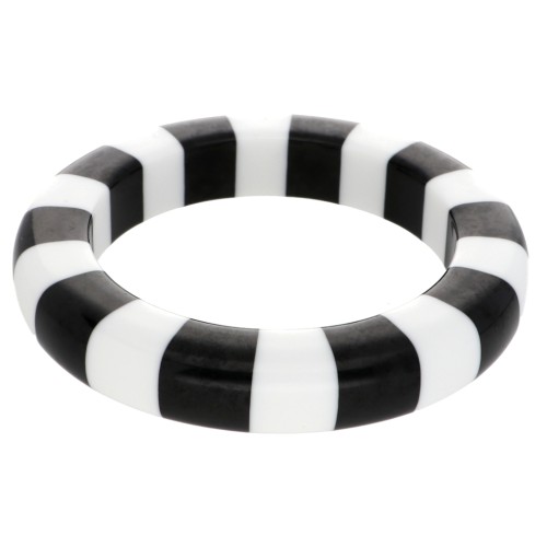 Bracciale in resina opaca di 66 mm di spessore - Bianco - Nero x1