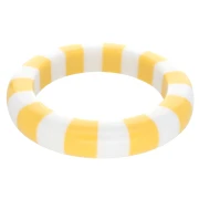 Bracciale in giunco di 65 mm di spessore in resina opaca - Bianco - Giallo x1