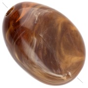 Perline piatte irregolari 18x13 mm in acrilico - Marrone scuro x10