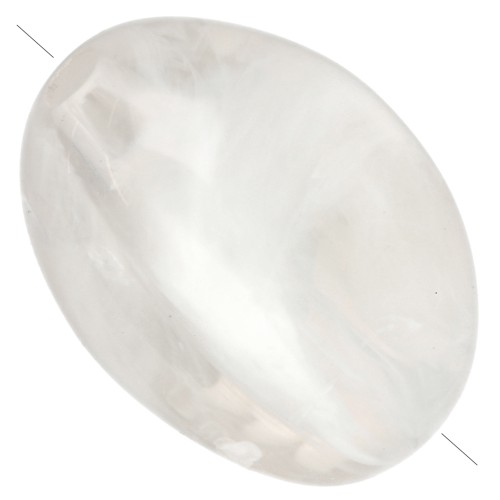 Perline piatte irregolari 18x13 mm in acrilico - Avorio marmorizzato x10