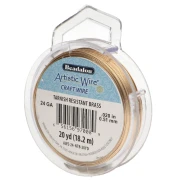 Filo di ottone Artistic Wire 0,51 mm - grezzo con trattamento anti-ossidazione x 18,2 m
