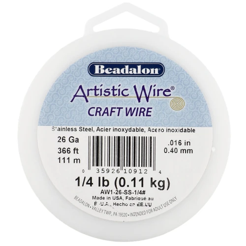 0,41 mm Filo artistico - Acciaio inox 304 x111m