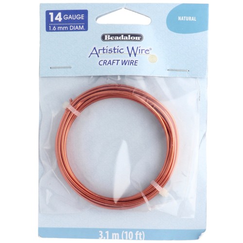 Filo di rame rotondo da 1,6 mm Filo artistico - Naturale x3,1m
