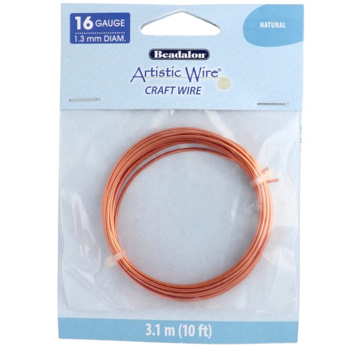 Filo di rame rotondo 1,3 mm Filo artistico - Naturale x3,1m