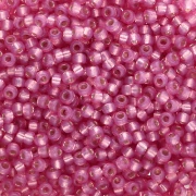 Perline Rocaille Miyuki 11/0 645 - Alabastro tinto rosa scuro con bordi argentati x 8 g