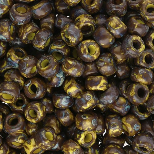 Rocaille Miyuki 6/0 4519 - Giallo scuro opaco Picasso x8g