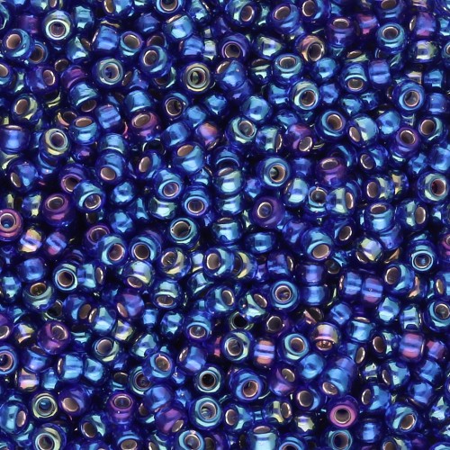 Rocaille Miyuki 11/0 1020 - Cobalto AB Argento foderato x8g