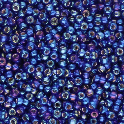 Rocaille Miyuki 11/0 1020 - Cobalto AB Argento foderato x8g