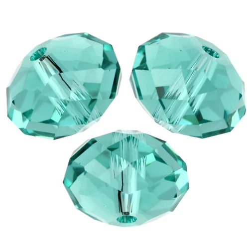 PureCrystal 5040 Perla rotonda appiattita da 8 mm - Verde Caraibi Reinventato