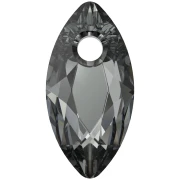 PureCrystal Ciondolo taglio marquise 6437 9x4,5 mm - Cristallo argento notte x1