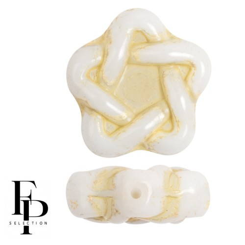 Perline di vetro Elegant Star 12 mm - Beige x10