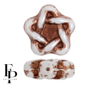 Opaque White - Perle di vetro Elegant Star 12 mm - Rame Oro Bronzo x10 Perle di vetro Elegant Star 12 mm - Rame Oro Bronzo x10