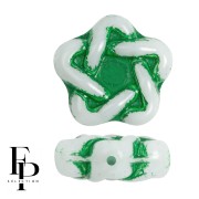 Opaque White - Perline di vetro Elegant Star 12 mm - Green Garden x10 Perline di vetro Elegant Star 12 mm - Green Garden x10