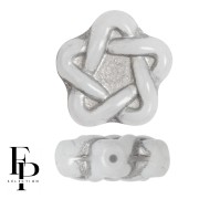 Opaque White - Perle di vetro Elegant Star 12 mm - Grigio x10 Perle di vetro Elegant Star 12 mm - Grigio x10