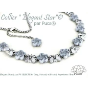 Perle di vetro Elegant Star 12 mm - Grigio x10