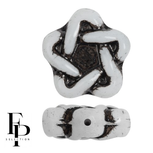 Perle di vetro Elegant Star 12 mm - Jet x10