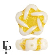Opaque White - Perle di vetro Elegant Star 12 mm - Lemon x10 Perle di vetro Elegant Star 12 mm - Lemon x10